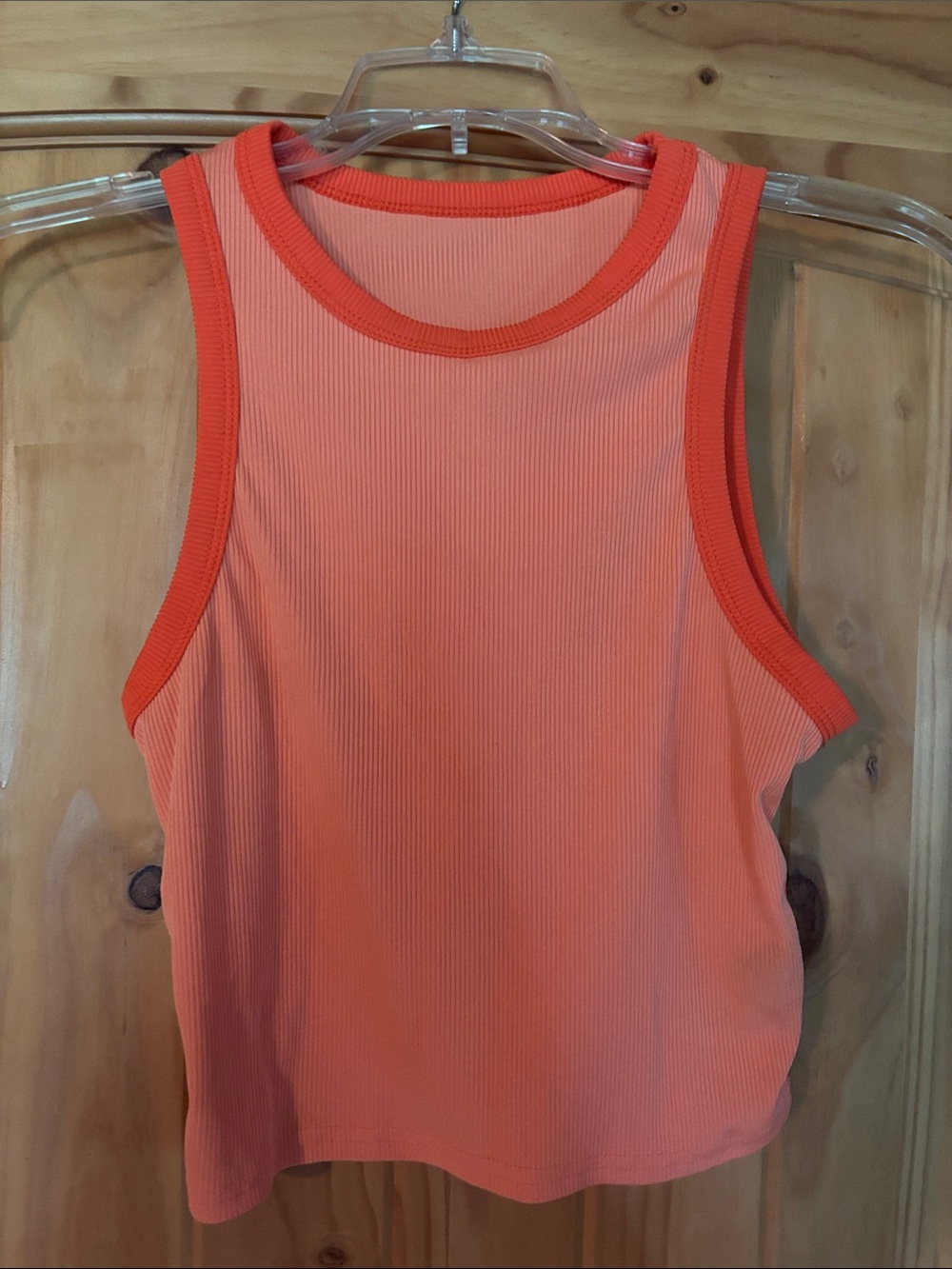 Women’s Sleeveless Ribbed Tank Top - Coral Orange